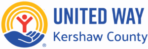 United Way Kershaw County logo featuring a hand cradling a person inside a yellow circle, supporting residents of Elgin.